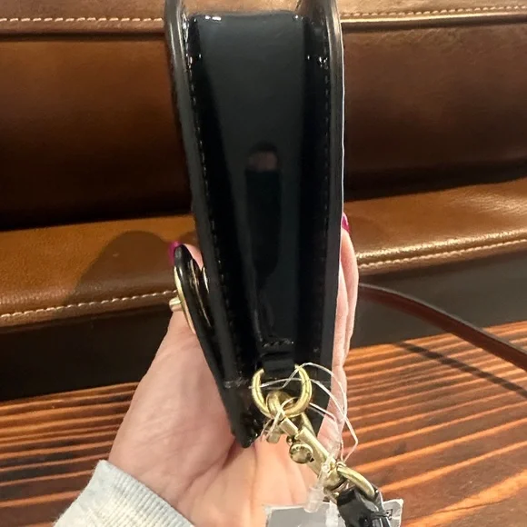 Coach Sig Pat Penn Black Embossed Shoulder Bag - Picture 6 of 10